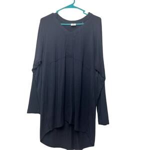 CAbi Women's Black V-Neck Long Sleeve Tunic Top Size S